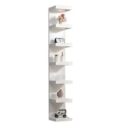 7-Tier LED Floating Shelf – White