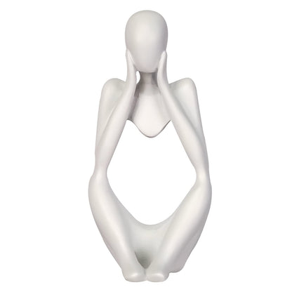 Sandstone Thinker Statue, Small Left