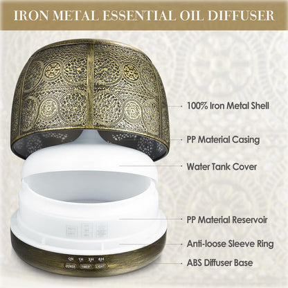500ml Metal Essential Oil Diffuser