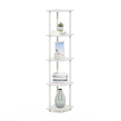 Furinno 5-Tier Corner Shelf, Espresso/Black