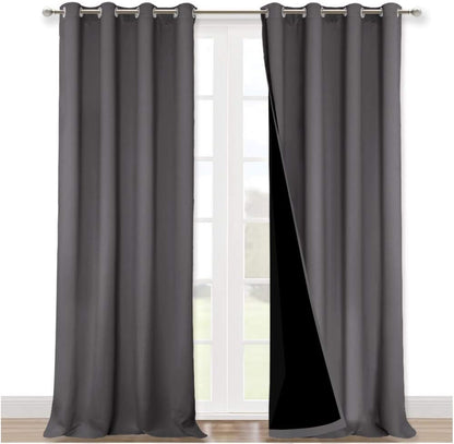 NICETOWN Grey Blackout Curtains 70x108, Set of 2