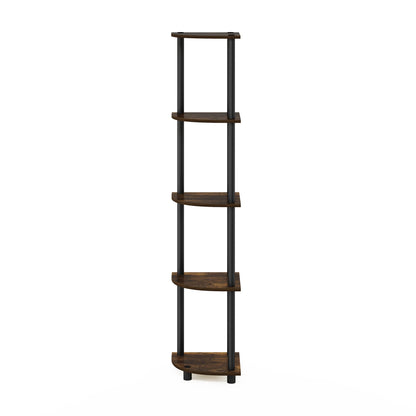 Furinno 5-Tier Corner Shelf, Espresso/Black
