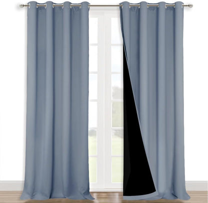 NICETOWN Grey Blackout Curtains 70x108, Set of 2
