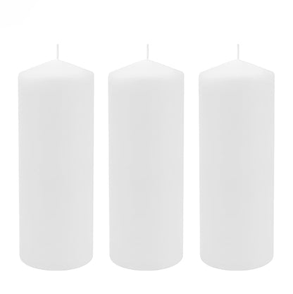 Stonebriar Unscented White Pillar Candles, 6-Pack, 3"x6"