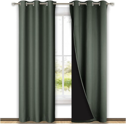 NICETOWN Grey Blackout Curtains 70x108, Set of 2