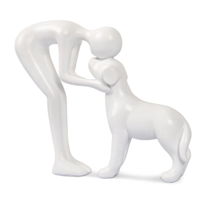 Dog & Man Sculpture, Sandstone