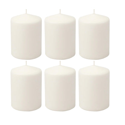 Stonebriar Unscented White Pillar Candles, 6-Pack, 3"x6"