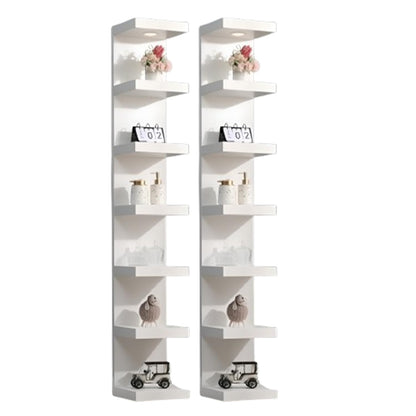 7-Tier LED Floating Shelf – White