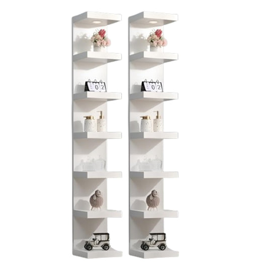 7-Tier LED Floating Shelf – White