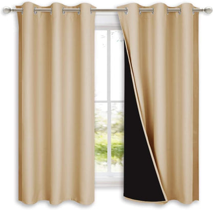 NICETOWN Grey Blackout Curtains 70x108, Set of 2