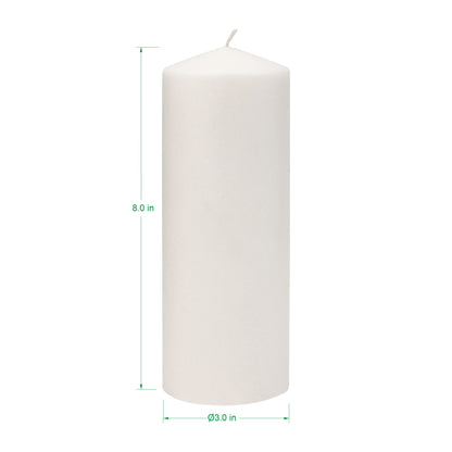 Stonebriar Unscented White Pillar Candles, 6-Pack, 3"x6"