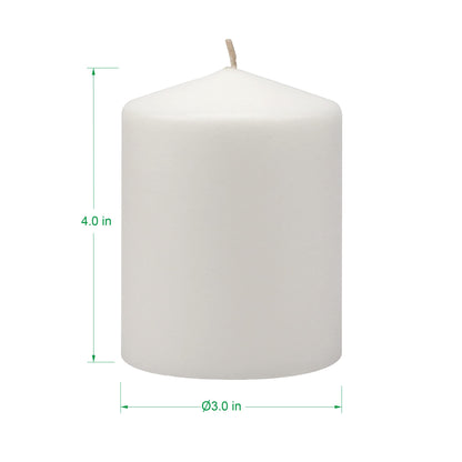 Stonebriar Unscented White Pillar Candles, 6-Pack, 3"x6"