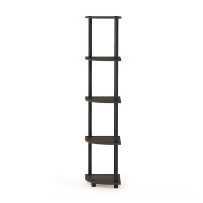 Furinno 5-Tier Corner Shelf, Espresso/Black