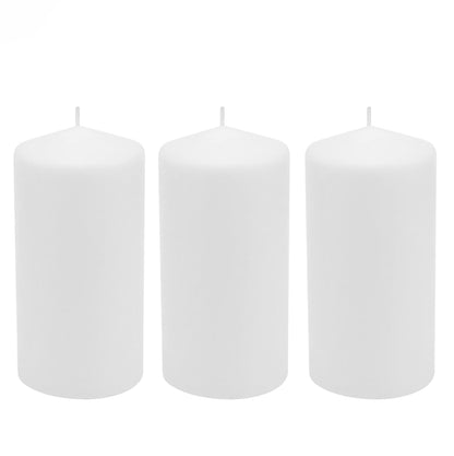 Stonebriar Unscented White Pillar Candles, 6-Pack, 3"x6"