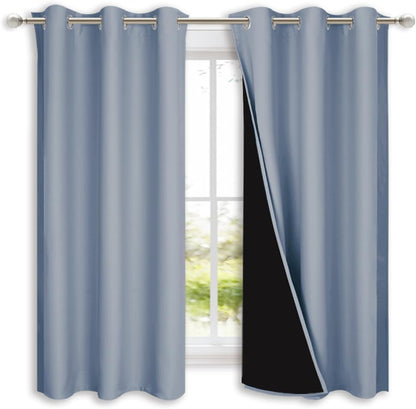 NICETOWN Grey Blackout Curtains 70x108, Set of 2