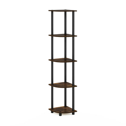 Furinno 5-Tier Corner Shelf, Espresso/Black
