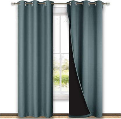 NICETOWN Grey Blackout Curtains 70x108, Set of 2