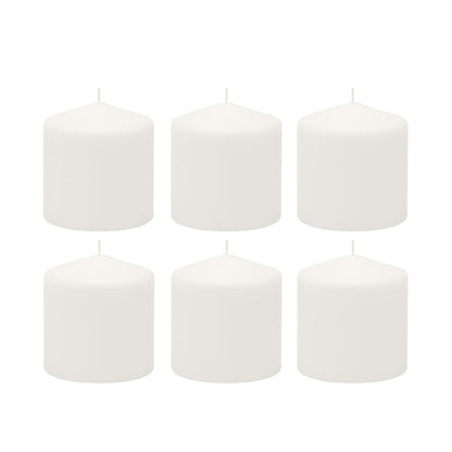 Stonebriar Unscented White Pillar Candles, 6-Pack, 3"x6"