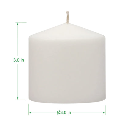 Stonebriar Unscented White Pillar Candles, 6-Pack, 3"x6"