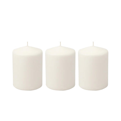 Stonebriar Unscented White Pillar Candles, 6-Pack, 3"x6"