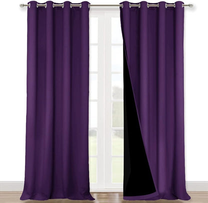 NICETOWN Grey Blackout Curtains 70x108, Set of 2