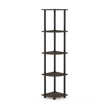 Furinno 5-Tier Corner Shelf, Espresso/Black