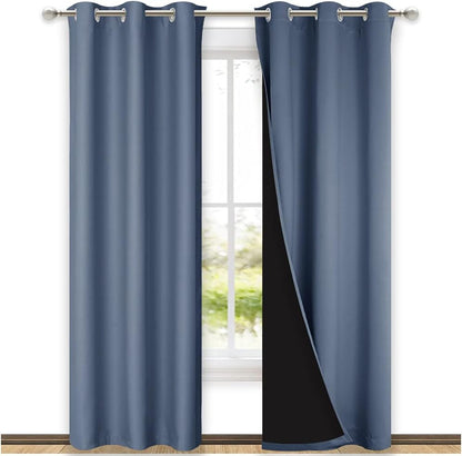 NICETOWN Grey Blackout Curtains 70x108, Set of 2