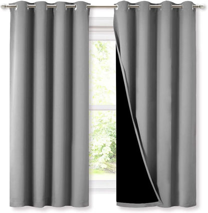 NICETOWN Grey Blackout Curtains 70x108, Set of 2