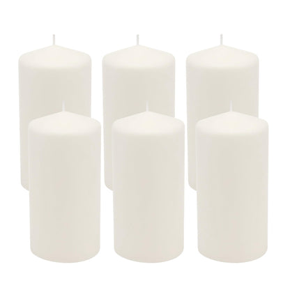 Stonebriar Unscented White Pillar Candles, 6-Pack, 3"x6"