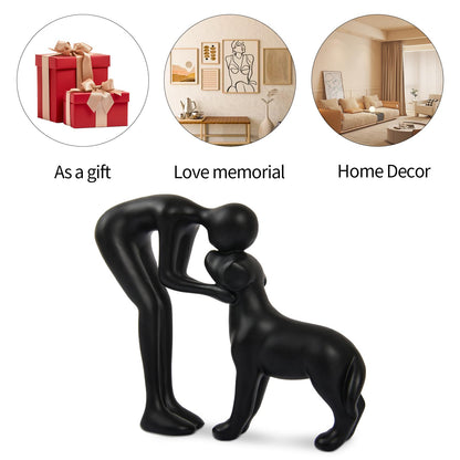 Dog & Man Sculpture, Sandstone