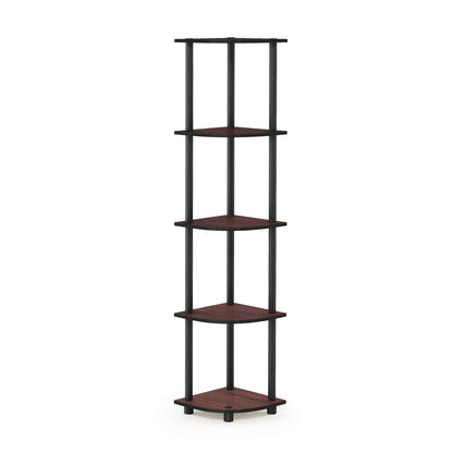 Furinno 5-Tier Corner Shelf, Espresso/Black