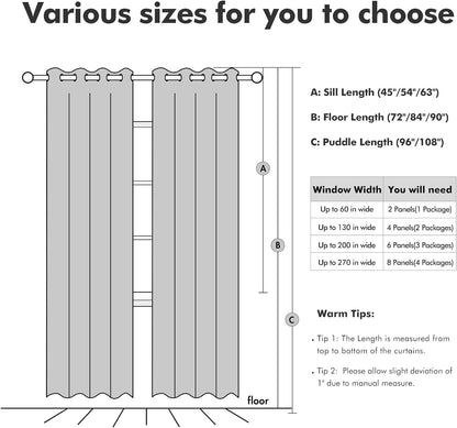 MIULEE Blackout Curtains 52x84" Beige, 2 Panels
