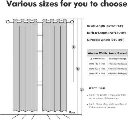 MIULEE Blackout Curtains 52x84" Beige, 2 Panels