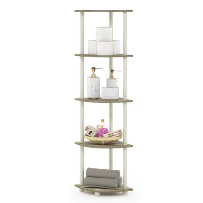 Furinno 5-Tier Corner Shelf, Espresso/Black