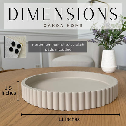 OAKOA Round Concrete Decorative Tray
