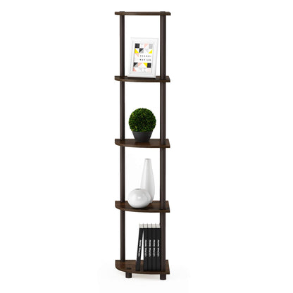 Furinno 5-Tier Corner Shelf, Espresso/Black