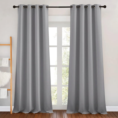 NICETOWN Gray Blackout Curtains for Bedroom