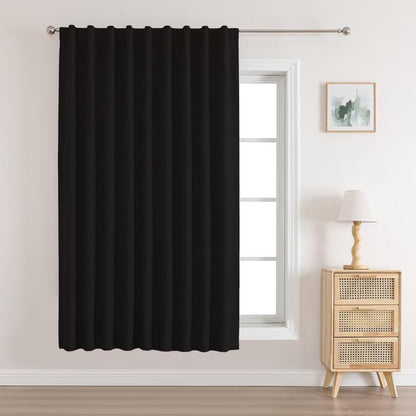Joydeco Blackout Linen Curtains 84" 2 Panels
