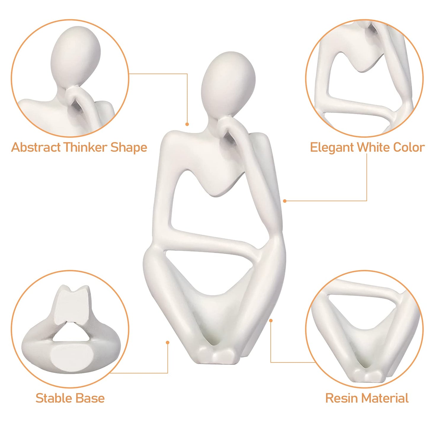Sandstone Thinker Statue, Small Left