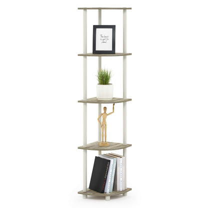 Furinno 5-Tier Corner Shelf, Espresso/Black
