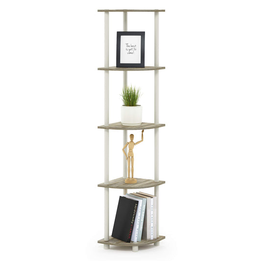 Furinno 5-Tier Corner Shelf, Espresso/Black