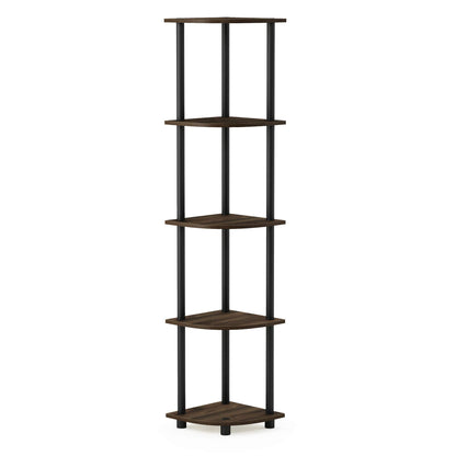Furinno 5-Tier Corner Shelf, Espresso/Black
