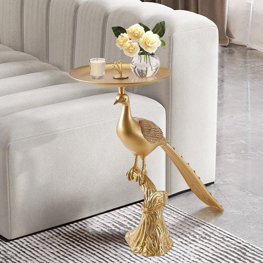 LOVEDIMA Gold Peacock Statue
