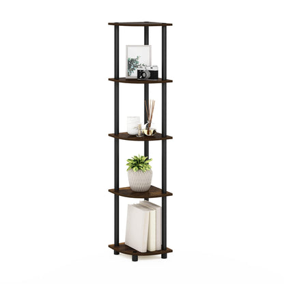 Furinno 5-Tier Corner Shelf, Espresso/Black