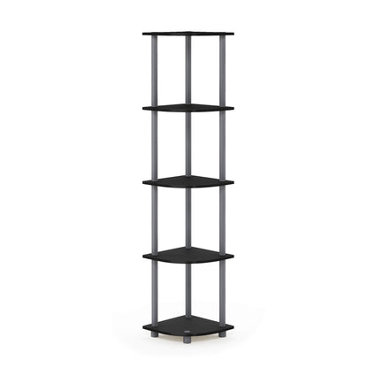 Furinno 5-Tier Corner Shelf, Espresso/Black