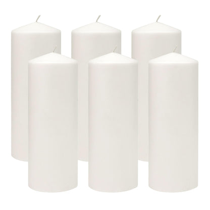 Stonebriar Unscented White Pillar Candles, 6-Pack, 3"x6"
