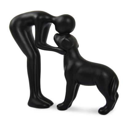 Dog & Man Sculpture, Sandstone