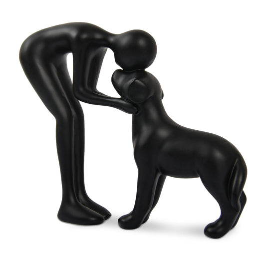 Dog & Man Sculpture, Sandstone