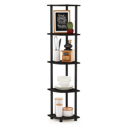 Furinno 5-Tier Corner Shelf, Espresso/Black