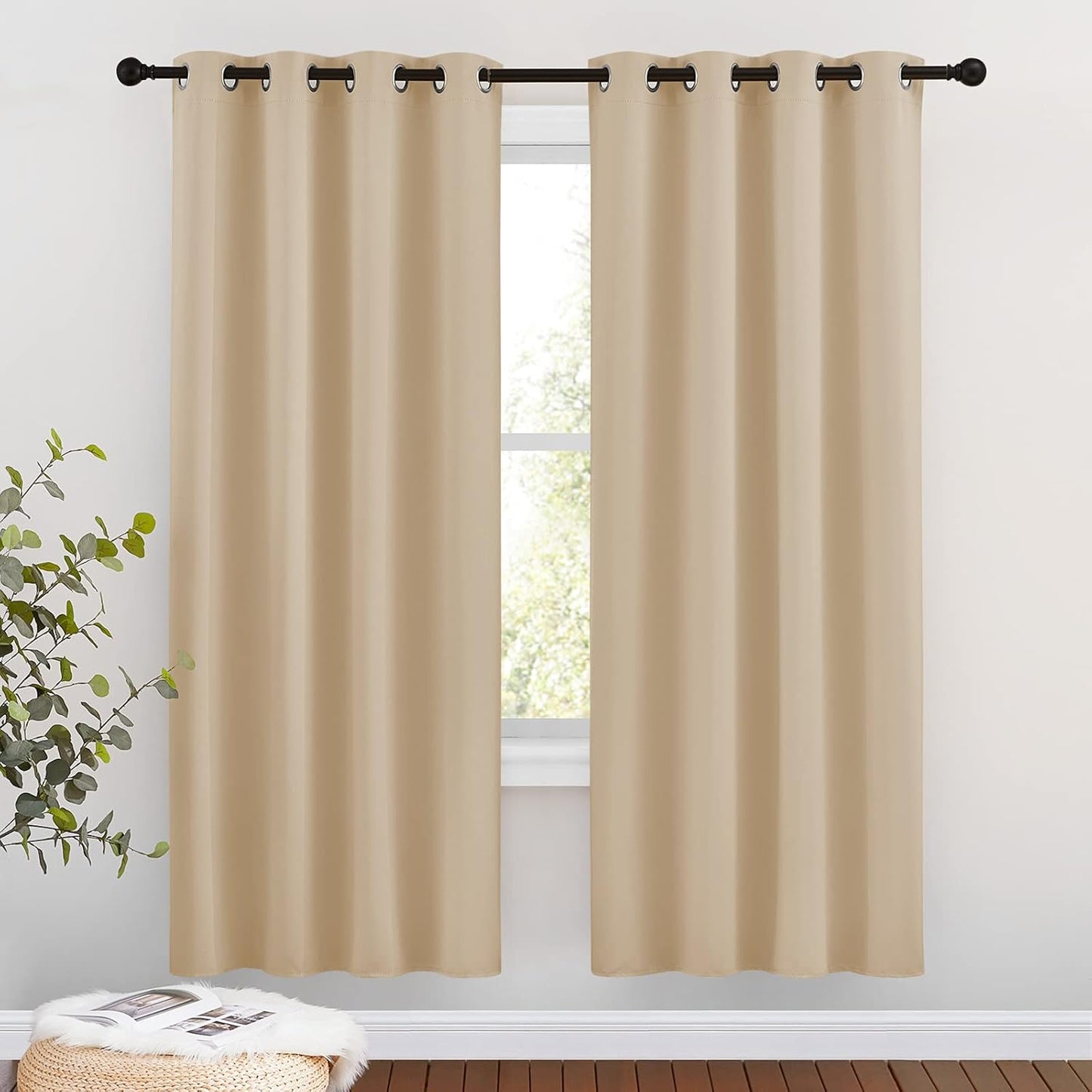 NICETOWN Gray Blackout Curtains for Bedroom